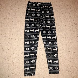 Gray & Black Fleece Lined Winter Leggings